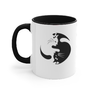 Discover YING YANG CAT Accent Mugs