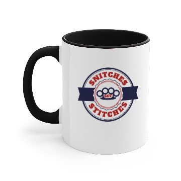 Discover Snitches Get Stitches Metal Knuckles Famous Saying Accent Mugs