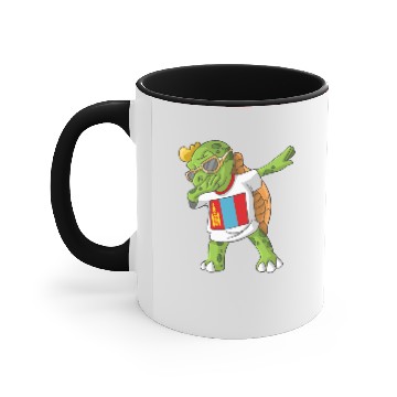 Discover Mongolia Dabbing Turtle Accent Mugs