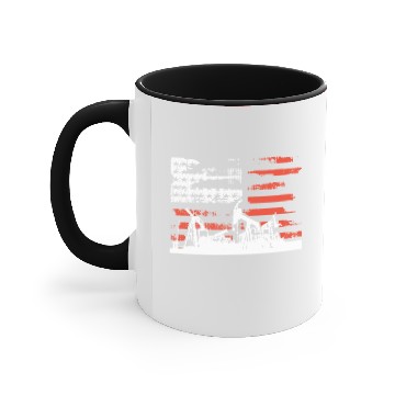 Discover Oilfield Patriotic Flag With Oil Pumping Rig ameri Accent Mugs
