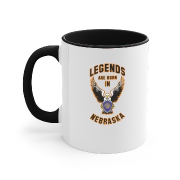 Discover Legends are born in Nebraska Accent Mugs