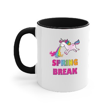 Discover spring-break-unicorn, puking unicorn Accent Mugs