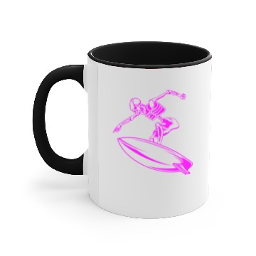 Discover Surfing Skeleton 4b Accent Mugs