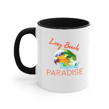 Discover Parrot Long Beach lettering Accent Mugs