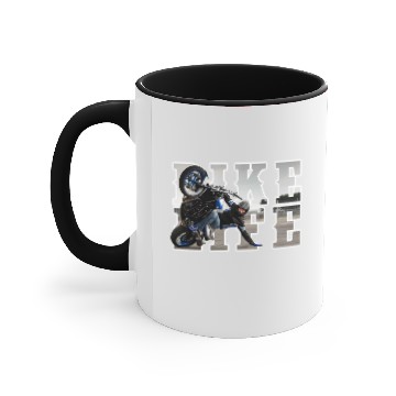 Discover bikelife phototext Accent Mugs