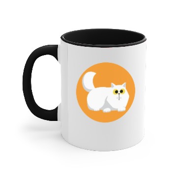 Discover White Sad Fluffy Cat Accent Mugs