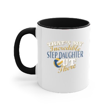 Discover Volleyball Step Daughter, Mom & Dad Gift Accent Mugs