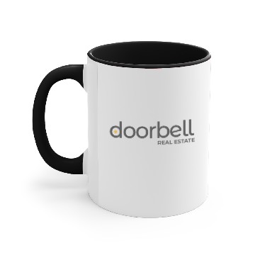 Discover Doorbell Graphite Logo Accent Mugs