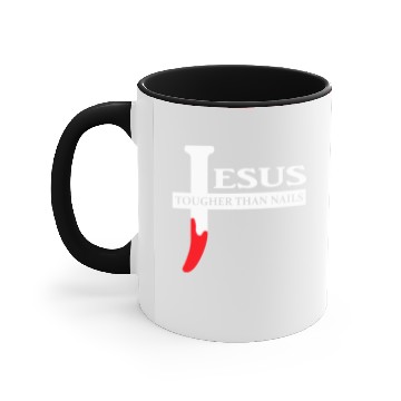 Discover Logo - jesus is tougher than nails easter Accent Mugs