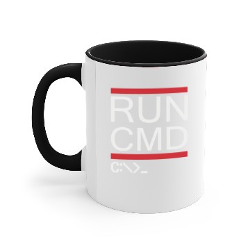 Discover Run CMD Computer Programmer Logo Accent Mugs