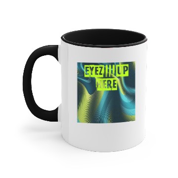Discover EYEZ UP HERE (LIME GREEN) Accent Mugs