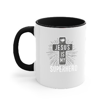 Discover Jesus is my superhero Accent Mugs