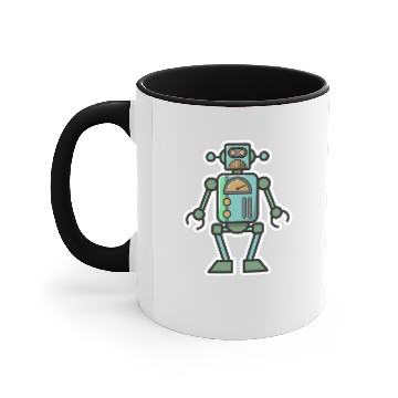 Discover Analog Robot vintage gift idea machine technology Accent Mugs