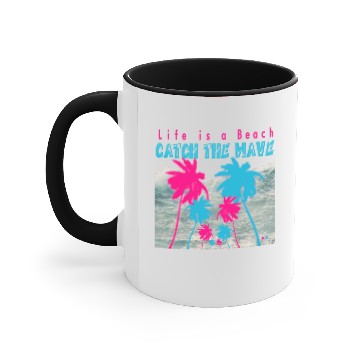Discover Life's a Beach Accent Mugs