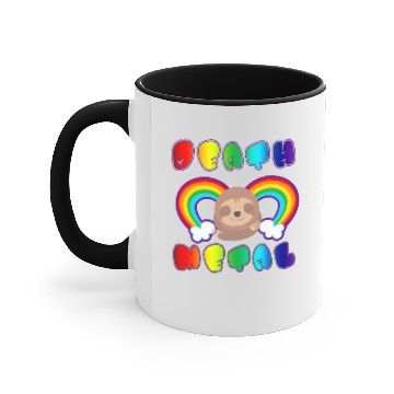 Discover Rainbow Death Metal Sloth Accent Mugs
