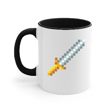 Discover Retro 8-bit Pixel Sword Accent Mugs