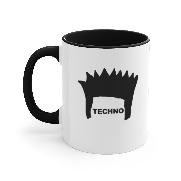 Discover Techno Hair underground minimal techno minimal Accent Mugs