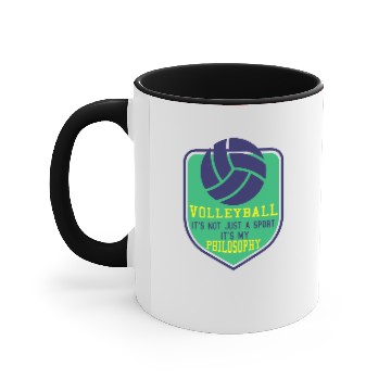 Discover Volleyball it's my Philosophy Accent Mugs