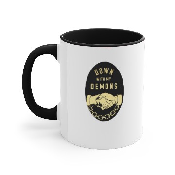 Discover down with my demons Accent Mugs