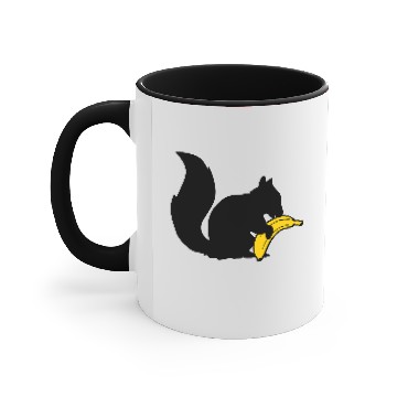 Discover banana eat hunger delicious fruit black squirrel r Accent Mugs