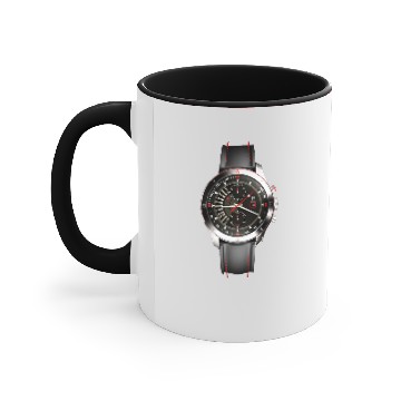 Discover black leather strap Accent Mugs