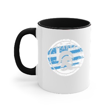Discover Sparta on Round with Greece Flag Background Accent Mugs