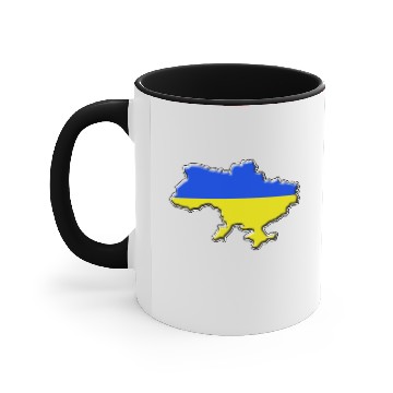 Discover Ukraine Flag Map Accent Mugs