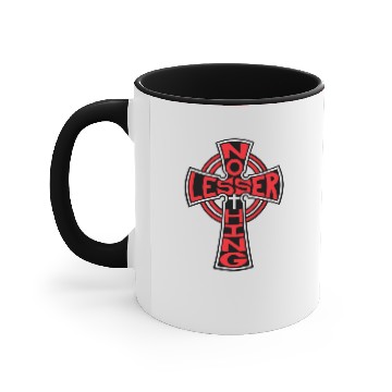 Discover no lesser thing red clear Accent Mugs