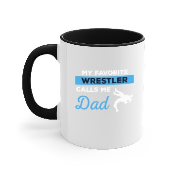 Discover Wrestling Dad Accent Mugs