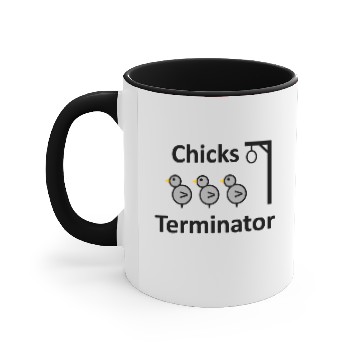 Discover Chicks Terminator - Gallows - black Accent Mugs