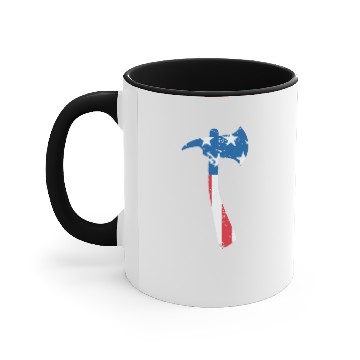 Discover Fire Brigade | Flag Axe Fireman Fire Fighter Accent Mugs
