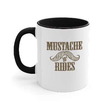 Discover MUSTACHE RIDES Accent Mugs
