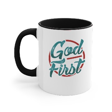 Discover God first Accent Mugs