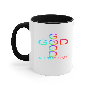 Discover God is good all the time rainbow Accent Mugs