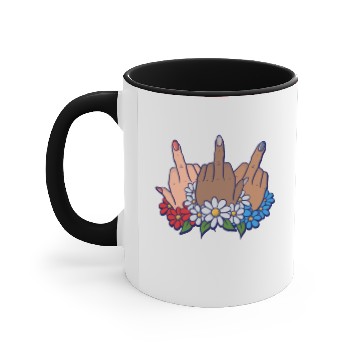Discover middle finger bouquet Accent Mugs