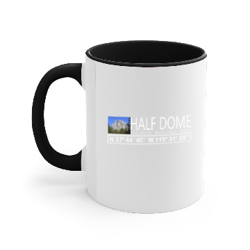 Discover Half Dome Yosemite National Park GPS Coordinates Accent Mugs