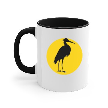 Discover heron and moon Accent Mugs