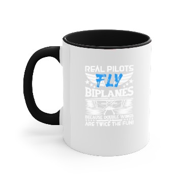 Discover real pilots fly biplanes Accent Mugs