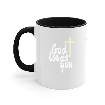 Discover God loves you Accent Mugs