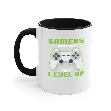 Discover Gamers dont Age - They level up Accent Mugs