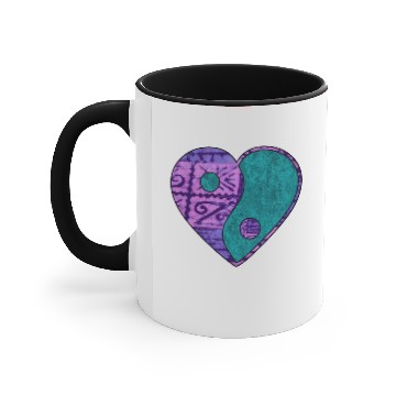 Discover Purple Batik Yin & Yang Heart Accent Mugs