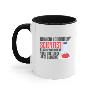 Discover scientist science laboratory funny saying Accent Mugs