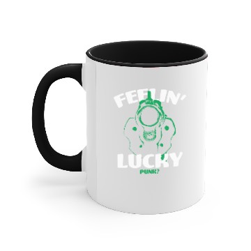 Discover St Patricks Day Feeling Lucky Punk Accent Mugs
