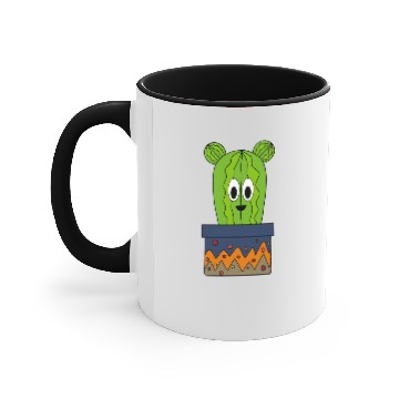 Discover Happy Cactus In A Patterned Pot Accent Mugs