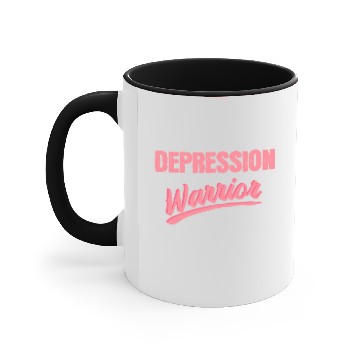 Discover Depression Fighter Depressed Funny saying gift Accent Mugs