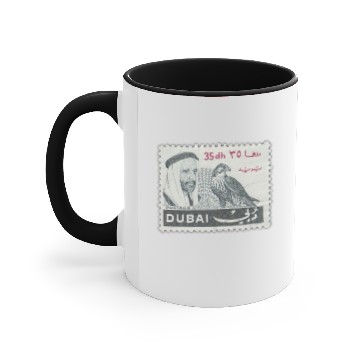 Discover dubai stamp 1 Accent Mugs