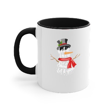 Discover Snowman Let it Snow Fun Christmas Winter Holiday Accent Mugs