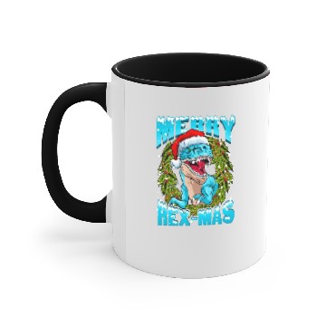Discover Funny Christmas Santa Claus Dinosaur Gift Accent Mugs