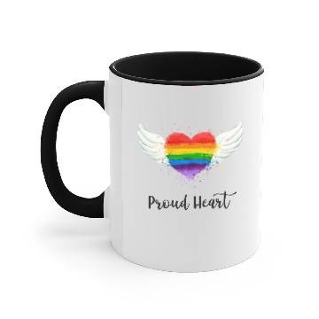 Discover Proud rainbow Heart Accent Mugs