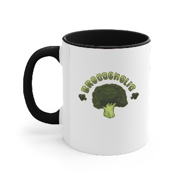 Discover Broccoholic - Broccoli Plant Vegan Vegetables Accent Mugs